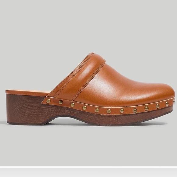 Madewell Cecily Clog shoes Oiled Leather NG681 English Saddle 7 - Picture 2 of 10